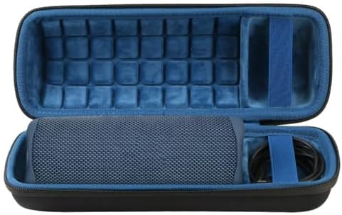 co2crea Hard Travel Case Replacement for JBL FLIP 5 Waterproof Portable Bluetooth Speaker (Black Case + Inside Blue)