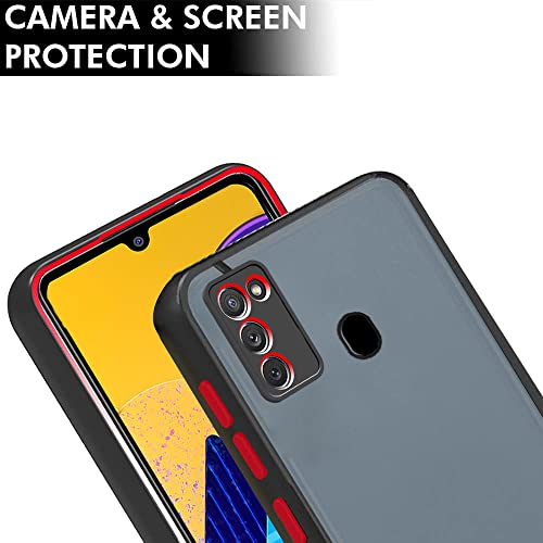 Image of TheGiftKart Translucent Hybrid Back Case Cover for Samsung Galaxy M21 2021 Edition / M21 / M30s | Smoked Matte Back | 360 Degree Protection | Protective Hard Back Cover Case (PC & TPU, Black Bumper)