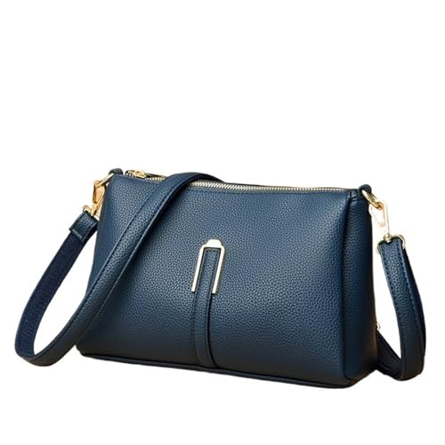 Solid Colour Leather Shoulder Bag For Women