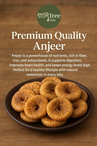 Image of TREE NUTS Afghani Anjeer 500gm Premium Dried Figs | Natural Dry Fruits Rich in Fiber, Calcium & Iron | Soft & Sweet Dry Figs for Eating, Milk, Sweets, Desserts & Healthy Snacking | High Energy Dry Fruit (500GM)