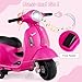 Licensed Vespa Scooter Kids Motorcycle by OLAKIDS, 6V Ride on Electric Motorcycle with Training Wheels, Headlight, Battery Powered 3 Wheels Toy Gift with LED Headlight Horn for Boys Girls (Pink)