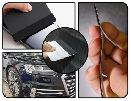 ZoeTekway 50 Stück Ersatzfilz Filzkante,Andrückrakel Filzkante,Rakel Stoff Freie Filz,Scratch Folienrakel Zubehör,für Car Wrapping Scraper(Schwarz,10 * 3cm,Nicht Andrückrakel inbegriffen)