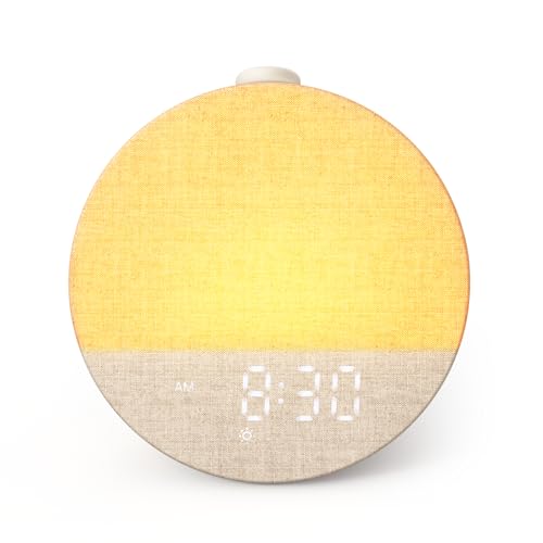 Dreamegg Sunrise 1 Pro - Sunrise Alarm Clock White Noise Machine with 29 Sounds Wake Up Light Alarm Clock with 6 Tones 10 Night Light Colours Favourites Mode for Adults Sleep Routine