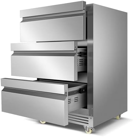 FoMup Stainless Steel 3-Tier Drawer Fridge Undercounter, Outdoor ...