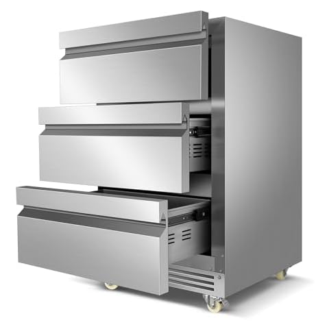 FoMup Stainless Steel 3-Tier Drawer Fridge Cover