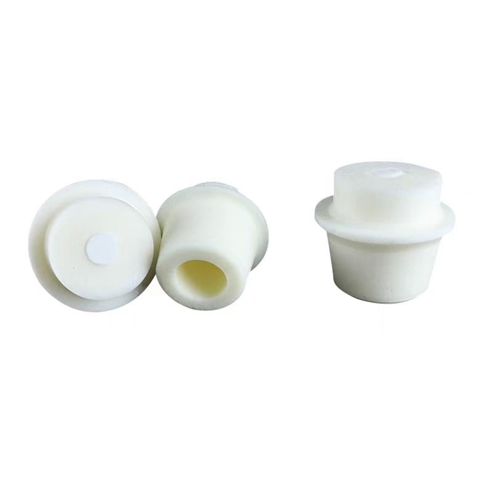 5 Stück Labor-Silikonstopfen mit Lochstopfen, Luftschleusen-Bubbler, dreieckiger Kolbenstopfen(48-53mm)