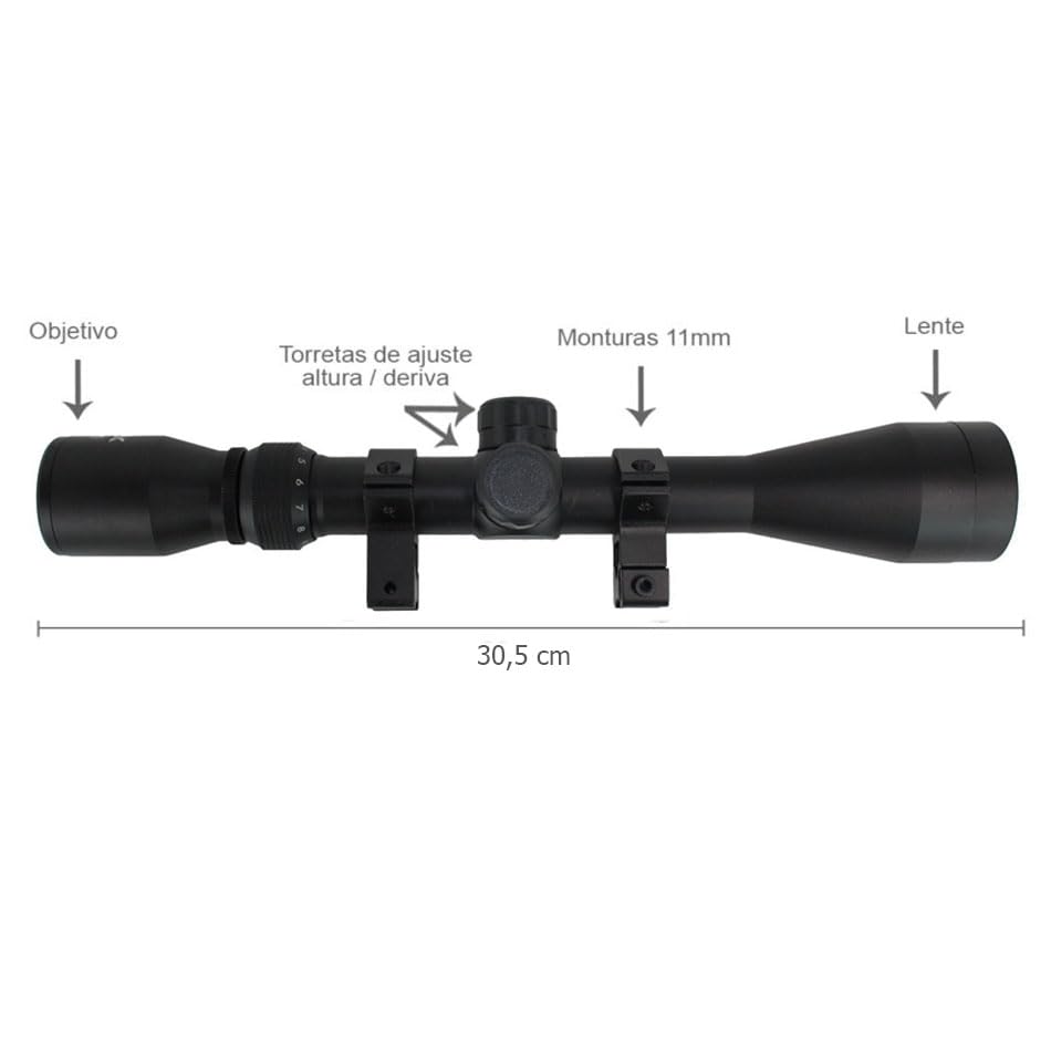Visor Telescópico 3-9×40 TRIMAX para Escopetas, Rifles, Carabinas y Pistolas de Aire Comprimido 11mm