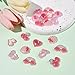 MakemadeDIY 120Pcs Flatback Pink Plastic Cabochons Charms Undrilled Transparent Cute Heart Strawberry Cherry Rainbow Flat Back Embellishments Bulk Mixed Resin Ornament Scrapbooking Set