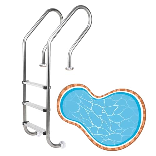 Barandilla para piscina de 3 escalones en acero inoxidable miniatura 1