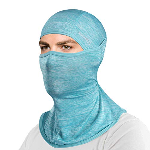 ROCKBROS Balaclava Full Face Mask for Men Women UV Protection Cooling Ice Silk Breathable Helmet Liner Blue