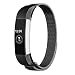 Produktbild Digit.Tail Milanaise Armband aus Metall Wechselarmband Uhrenarmband Erstatzband für Fitbit Alta und Alta HR (Small - Schwarz)