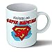 Planetacase Taza Madrina - Aquí Bebe Una Super Madrina - Regalo Original Madrinas Supermadrina Familia Taza Desayuno Café Ceramica 330 mL