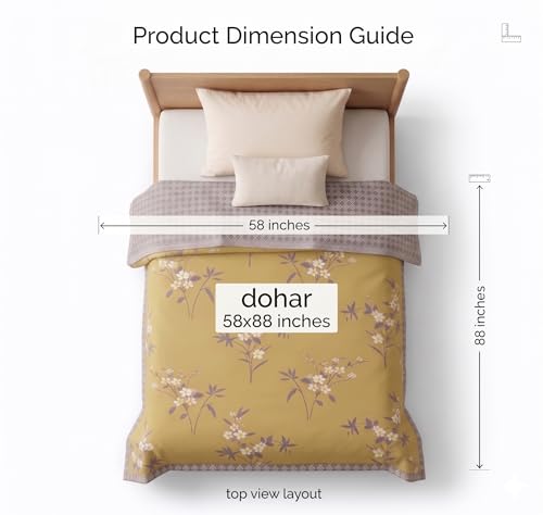 Image of VAS COLLECTIONS Cotton AC Blanket for Single Bed, 147x230 cm | Reversible Lightweight All Season Comforter | Soft Breathable Skin-Friendly Blanket for Bedroom Use (Olive Slate)