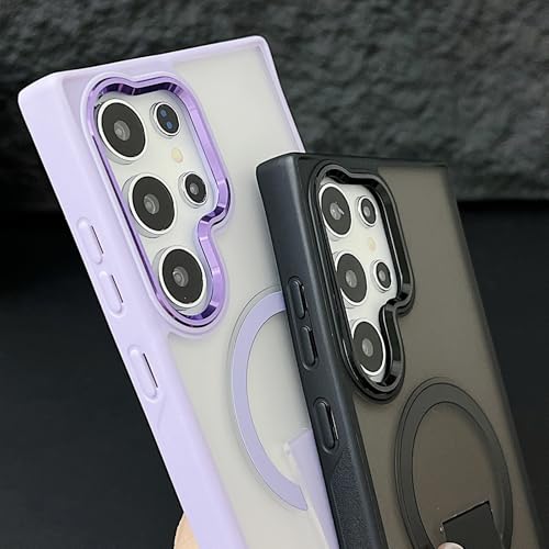 Coque magnétique Samsung S26 Plus fine givrée avec support pliable noir zimial - 5