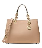 MICHAEL Michael Kors Cynthia Medium Saffiano Leather Satchel, Oyster