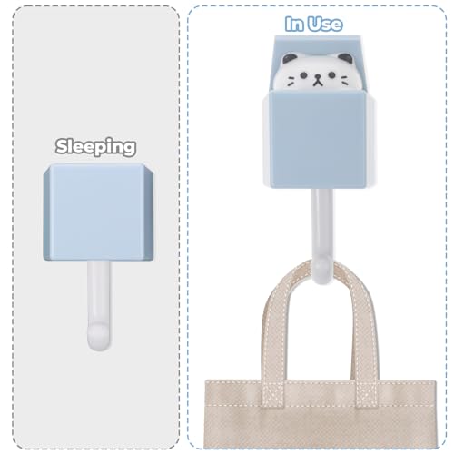 Dimeho Cute Cat Key Hook, Creative Adhesive Coat Hook Wall Mounted Adhesive Cat Hook for Coat, Scarf, Hat, Towel,Key, Bag Wall Hanging Decorations(2 Pack) - Cosy Home Interiors Dimeho Cute Cat Key Hook, Creative Adhesive Coat Hook Wall Mounted Adhesive Cat Hook for Coat, Scarf, Hat, Towel,Key, Bag Wall Hanging Decorations(2 Pack) - Image 5