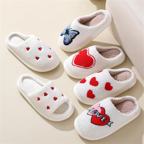 Platform Slippers Women Valentines Fuzzy House Slipper Fluffy Shoes Furry Heart Coquette Soulmate Memory Foam Thick Sole Slip-on Bedroom4