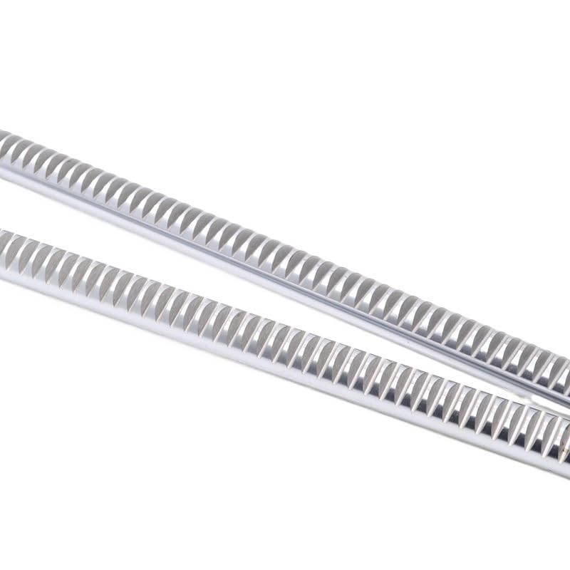 Cremallera cilíndrica cromada con guía de piñón y 1500 mm 3