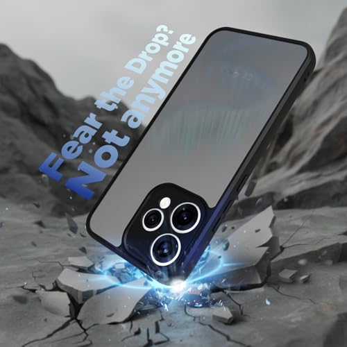 Image of RIGGEAR Shockproof Sleek Hybrid Armor Back Cover Case for Oppo Reno15, Reno 15 5G (Smoke Black Matte PC + Black TPU Bumper)