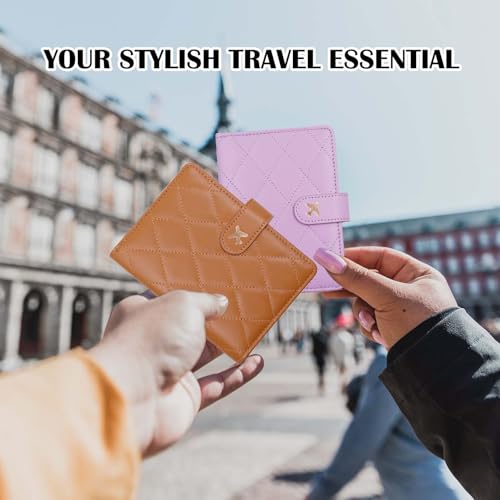 Image of Melsbrinna Rfid Passport Holder for Travel women /Men, Cute Passport Wallet Rfid Blocking Card Slots, Rfid Passport Cover /CaseTravel Wallet, Passport Book Holder (1, LG BROWN)