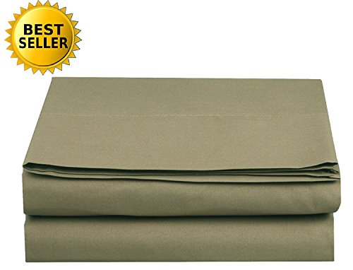 Luxury Flat Sheet on Amazon Elegant Comfort Wrinkle-Free 1500 Premier Hotel Quality 1-Piece Flat Sheet, King Size, Sage