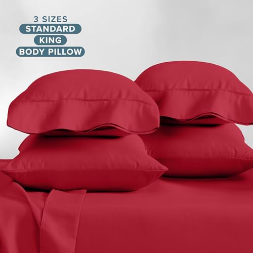 Image of Bare Home Microfiber King Size Pillowcases - 4 Pack, Red, 20x40