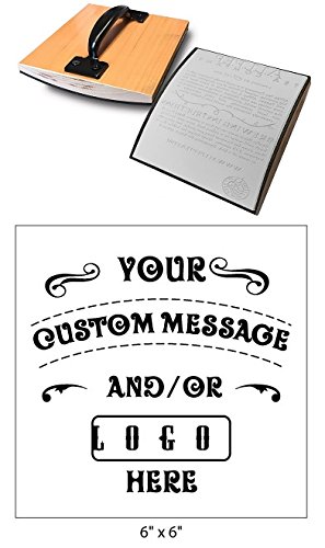 6" X 6" Extra Large Custom "Rocker Mount" Wood Hand Rubber Stamp With Metal Handle #TOP6