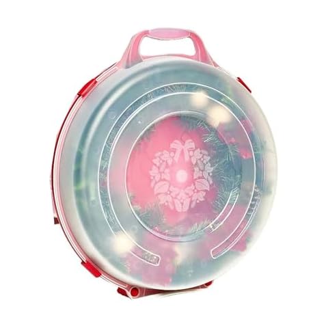 HOMZ Set of 3 Holiday Wreath Plastic Storage Containers Cover