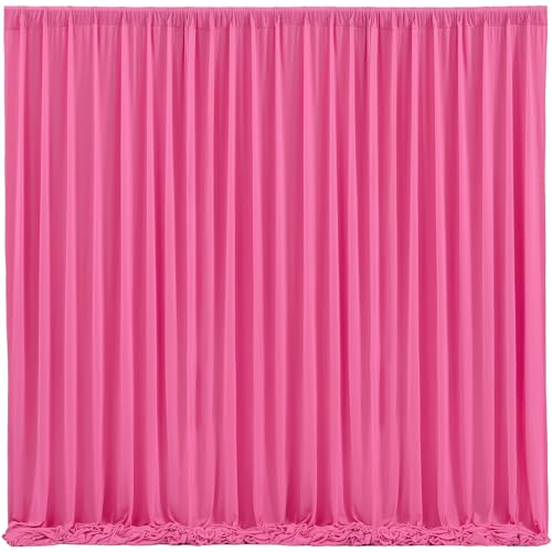 Hot Pink Backdrop Curtain 10 Panels-Wrinkle-Free Polyester Photography Drapes for Wedding Party Photo Background Decorations- 40 X10FT