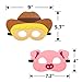 CiyvoLyeen Farm Animal Party Masks Barnyard Animal Felt Masks for Petting Zoo Farmhouse Theme Birthday Party Favors Kids Costumes Dress-Up Party Supplies(12 Pieces)