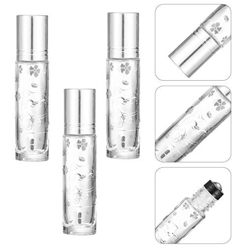 EXCEART 6Pcs 10Ml Claro Rolo de Óleo Essencial de Garrafas Garrafas De Rolo de Vidro Aromaterapia Pe