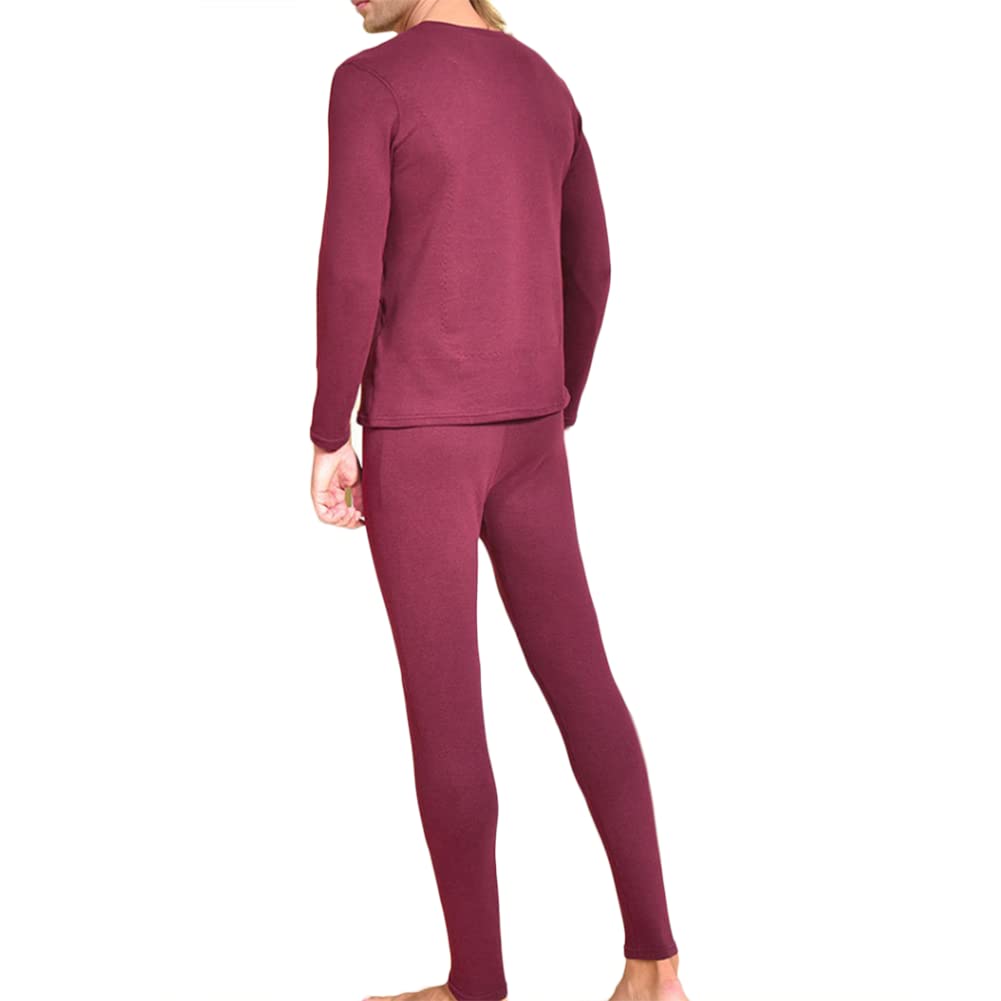 Men's Thermal Long Functional Underwear Set with Inner Fleece Flexible Ski XL-3XL