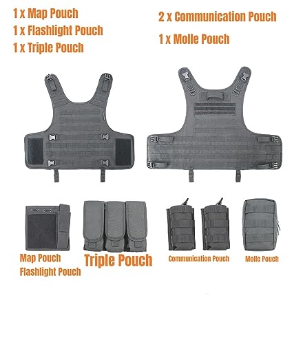 Chaleco táctico Molle ajustable para evitar dolores de espalda en paintball 5