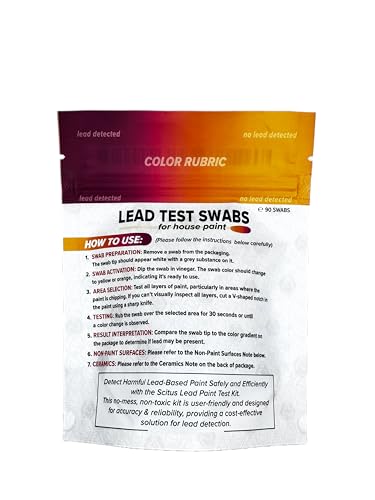 Scitus Know Understand - 90 Count Lead Test Kit for Paint, Ceramics and More - Fast, Accurate Results - Make Your Home Lead Safe - Home Lead Test Kit - Activate with Household Vinegar