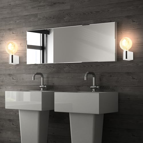 BRILONER - Spiegelleuchte Bad IP44 Spritzwasserschutz, E27 max. 10W, Wandmontage, Badezimmerlampe, Spiegellampe Bad, Lampe Badezimmer, Badlampe Wand, Wandlampe Badezimmer, 4,5 x 8 x 9,5cm, Chrom