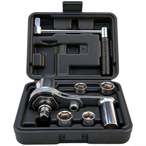ZMdooreasy Herramienta de extracción de neumáticos ajustable de acero 40Cr con 3 o 4 enchufes (17 mm, 19 mm, 21 mm, 22 mm), llave ergonómica para cambio de neumáticos de coche, kit de herramientas