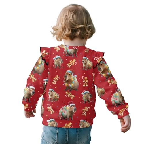 Sweat-shirt de Noël filles pull manches longues décontracté coton col rond enfant