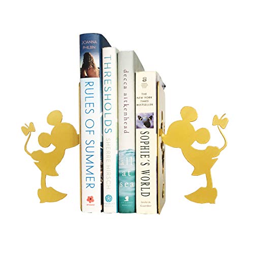 MsFun Minnie Bookends - Mouse Cartoon Book Ends - Kids' Room Décor Bookends