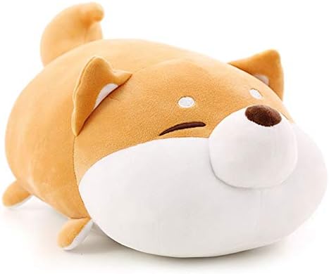 Auspicious beginning Shiba Inu Plush Throw Pillow Cute Corgi Akita Stuffed Animal Soft Plush Doll Dog Kawaii Plush Toy (Brown 1, 15 Inch)