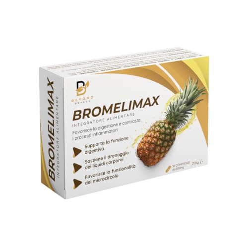 Bromelina Forte Drenante Veloce Efficace Anticellulite Donna e Uomo con Enzimi Digestivi per Cellulite Gambe e Glutei e Drenaggio e Ritenzione Liquidi forte Detox Made in Italy