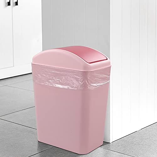 Caneca de basura plástica 16 L con tapa basculante rosa miniatura 7