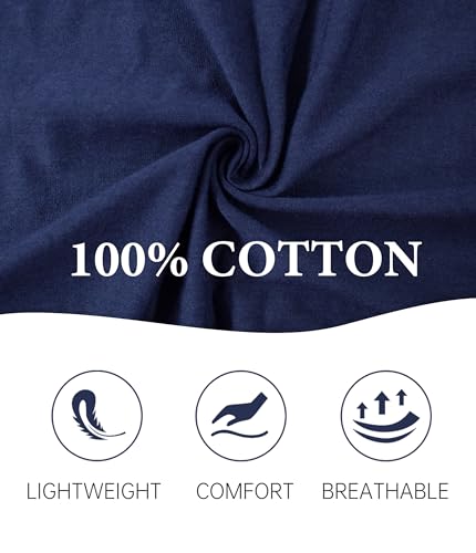 CF Women's 100% Cotton Zipper Robes 3/4 Sleeve Loungewear Knee Length Housecoat Lightweight Zip Up Nightgowns with Pockets4