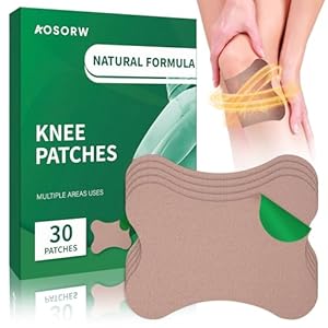 AOSORW Natural Herbal Knee & Joint Heat Patches â 30 Count Wormwood Patches for Bone-on-Bone Support â Soothing Muscle & Bone Relief for Back, Neck, Shoulders, and Feet