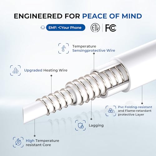 Heated Mattress Pad King Size Quilted Zone Heating Electric Bed Warmer Comfort Heat Mattress Pad Cover Dual Controller（10 Heat Setting | 1-12 Hours Auto Shut Off | with 8-21 Inch Deep Pocket） Gray