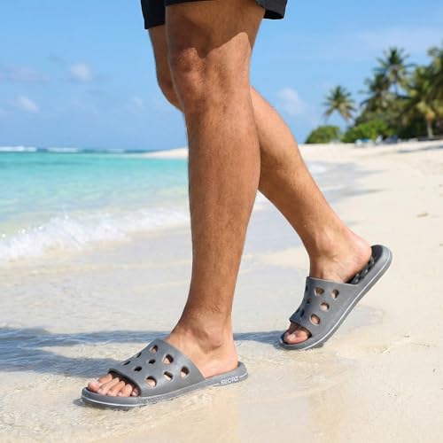 Image of FINLEEO Shower Sandals with Drainage Holes - Quick Drying Bathroom & Gym Slippers for Men and Women