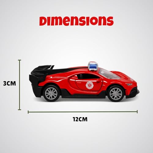 Image of Amisha Gift Gallery Diecast Bugatti Fire Ambulance Toy Car for Kids | 1:36 Scale Model, Metal, Pull Back, Sports Car, Boys