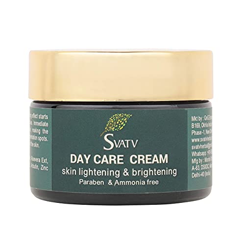 SVATV Day Care Cream With Aloe Vera & Rose Water Ext. For Skin Lightening & Brightening Cream -Repair Dark Spot, Face Moisturizer Cream - Praben & Ammonia Free