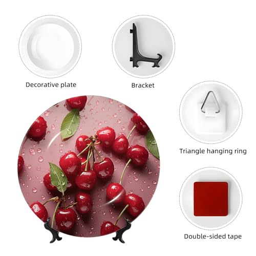Assiette décorative cerise pour sublimer votre buffet de salon - 5