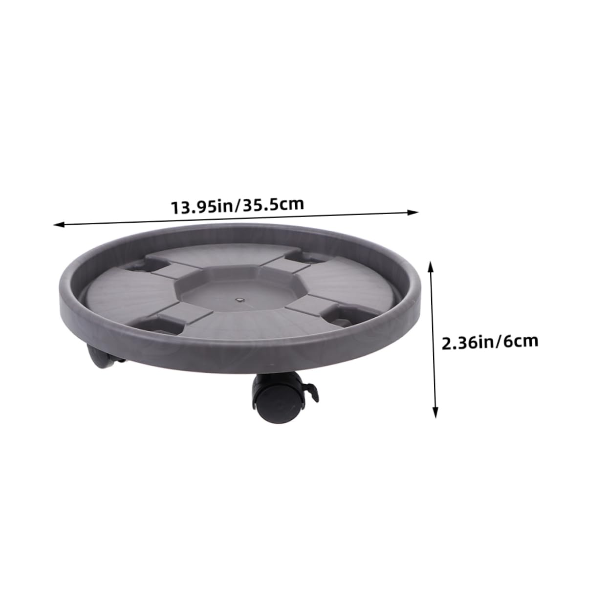 2pezzi Sottovaso con Ruote in Plastica Spessa Portavaso Mobile per Grandi Fioriere con Ruote Girevoli Frenabili Vassoio per Piante da con Base Ritenzione Idrica