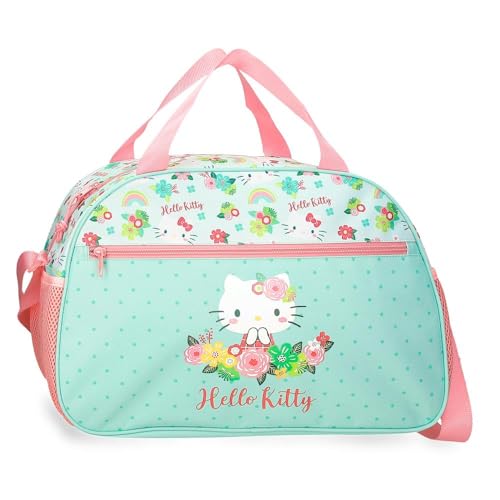 Hello Kitty Floral kitty Bolsa de Viaje Verde 40x28x22 cms Poliéster